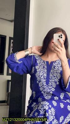 1 Pc Women's Stitched Cotton Embroidered Shirt