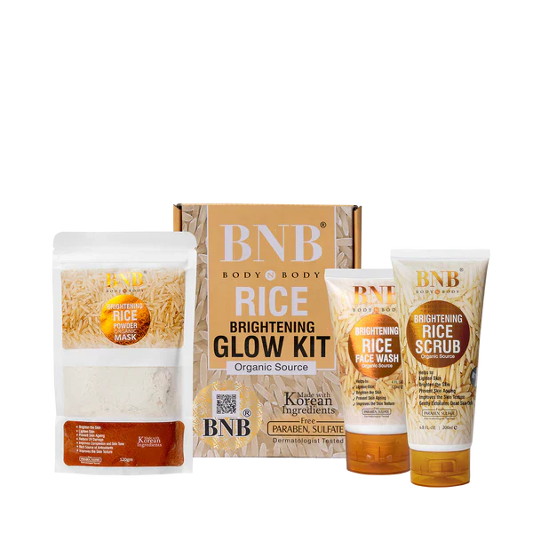 3-in-1 Skincare Bundle – Rice Face Wash, Scrub & Mask (3 Pcs Set)