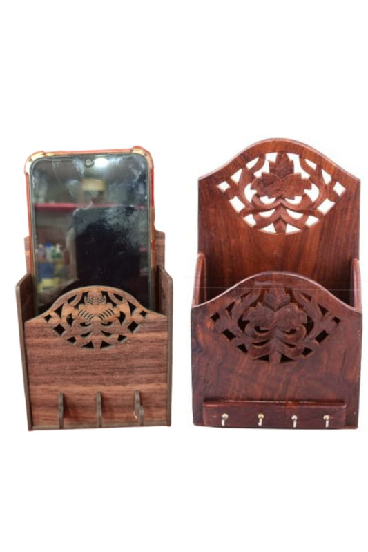 Wooden Keys & Mobile Holder (Random Design)